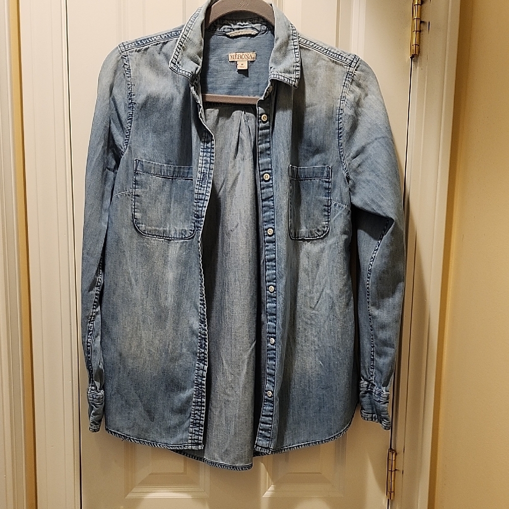 Merona Denim Top M
